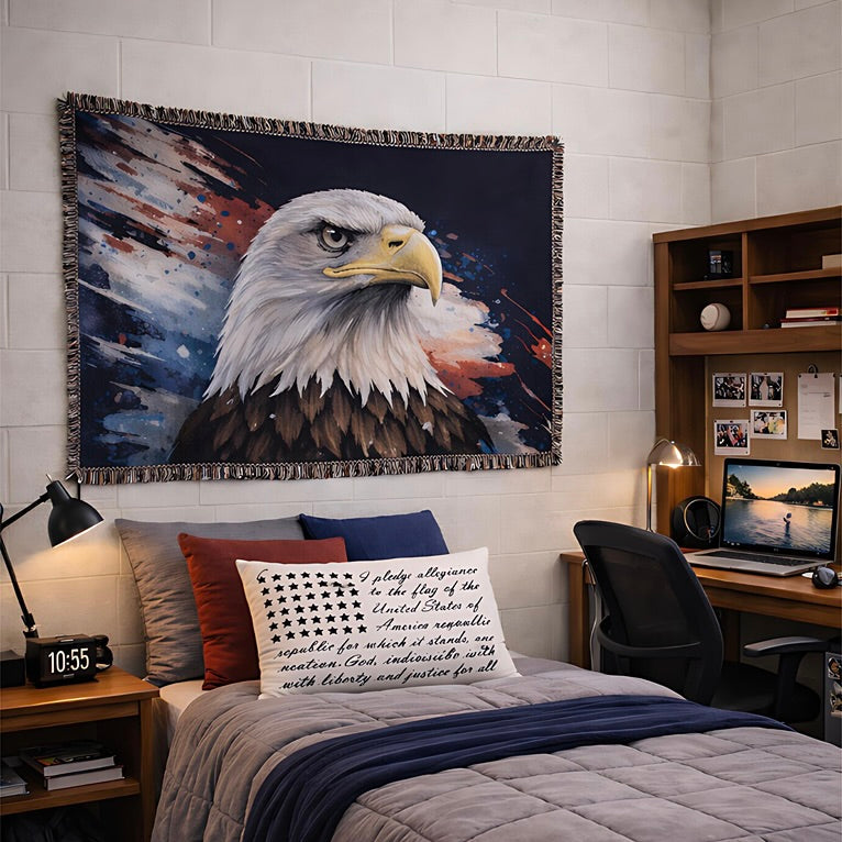 American Eagle Woven Tapestry & Blanket | Patriotic Wall Art