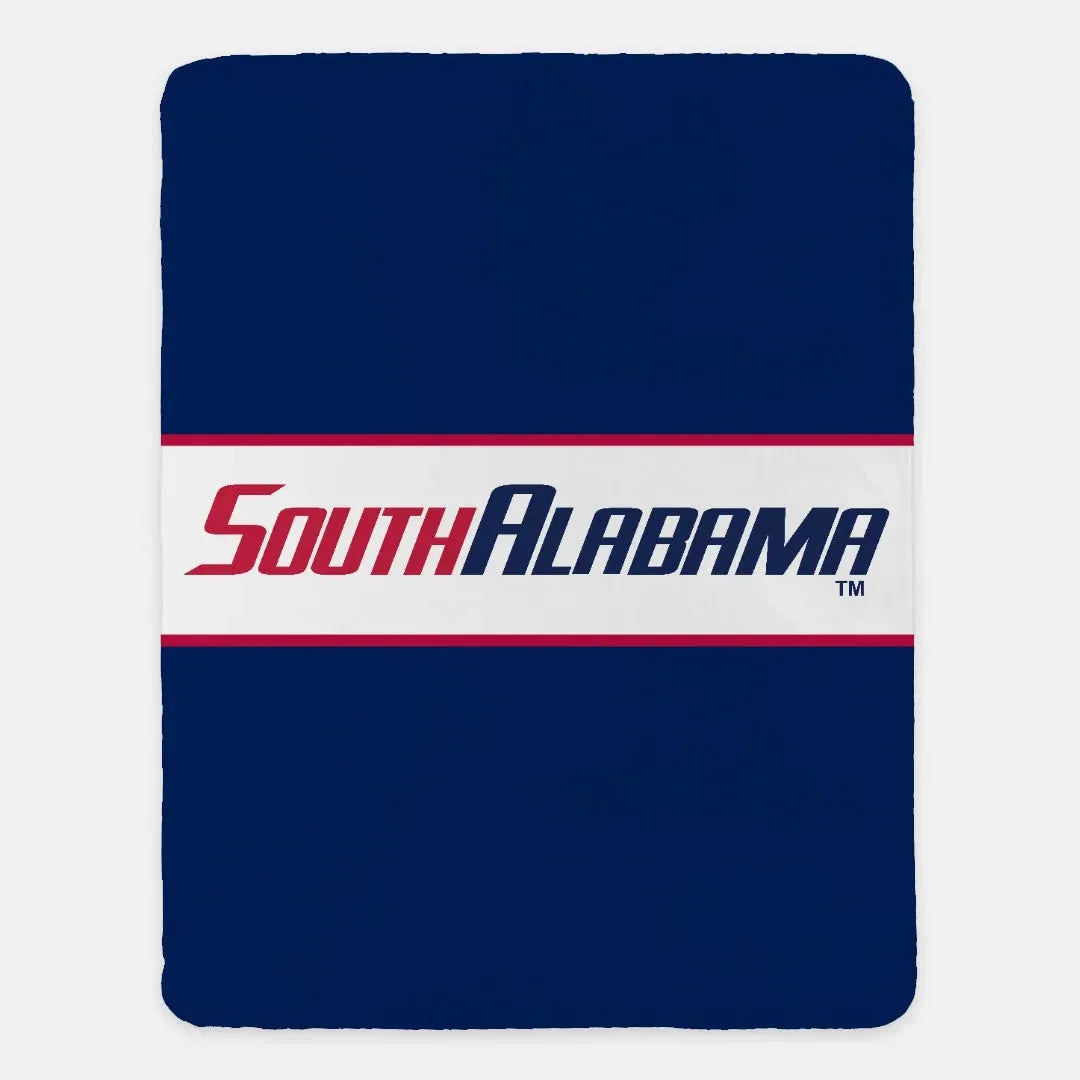University of South Alabama XL 60x80 Traditional Sherpa Blanket Throw Blankets