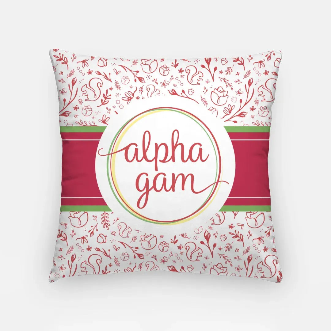 Alpha Gam 18" Throw Pillow Cover - Combo Stripes Pillow Covers