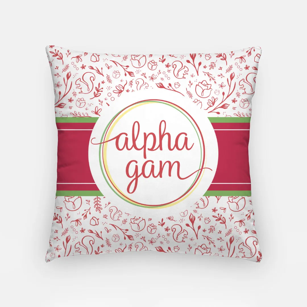 Alpha Gam Pillow Cover - Combo Stripes - 18" | Official Gift Shop | Decor and Merchandise | Festive Fit Home