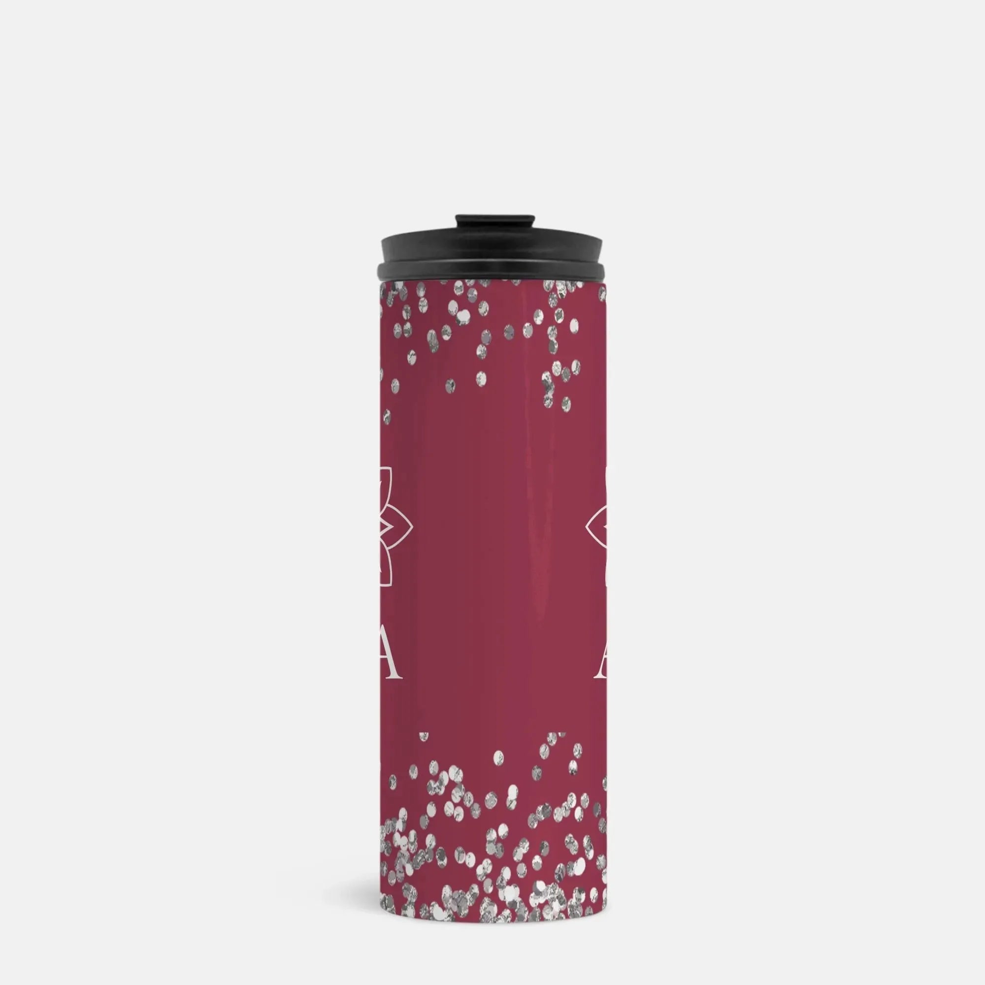 Alpha Sigma Alpha Thermal Tumbler 16 oz. - Crimson Glitter Drinkware