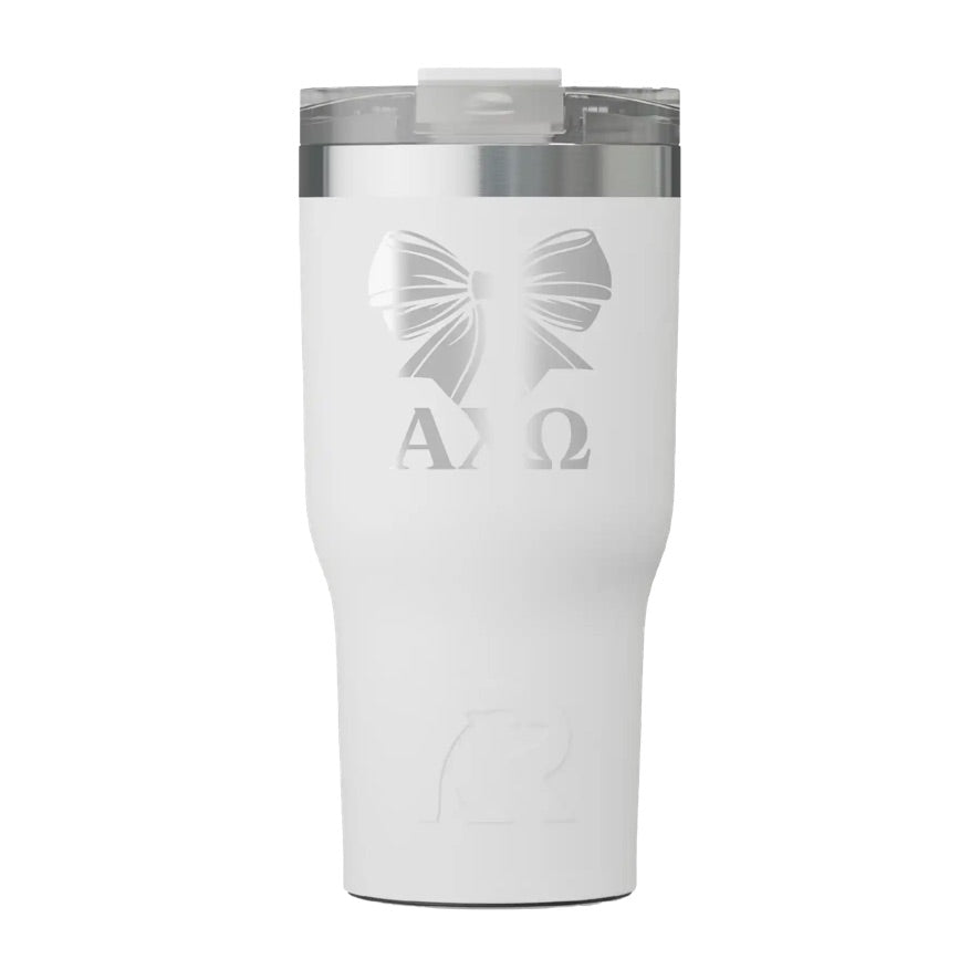 Alpha Chi Omega RTIC 20 oz Essential Tumbler - Bow  - Campus Greek Fit