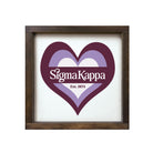 Sigma Kappa 12x12 Heart Wood Framed Sign | Big Little Gifts | Decor