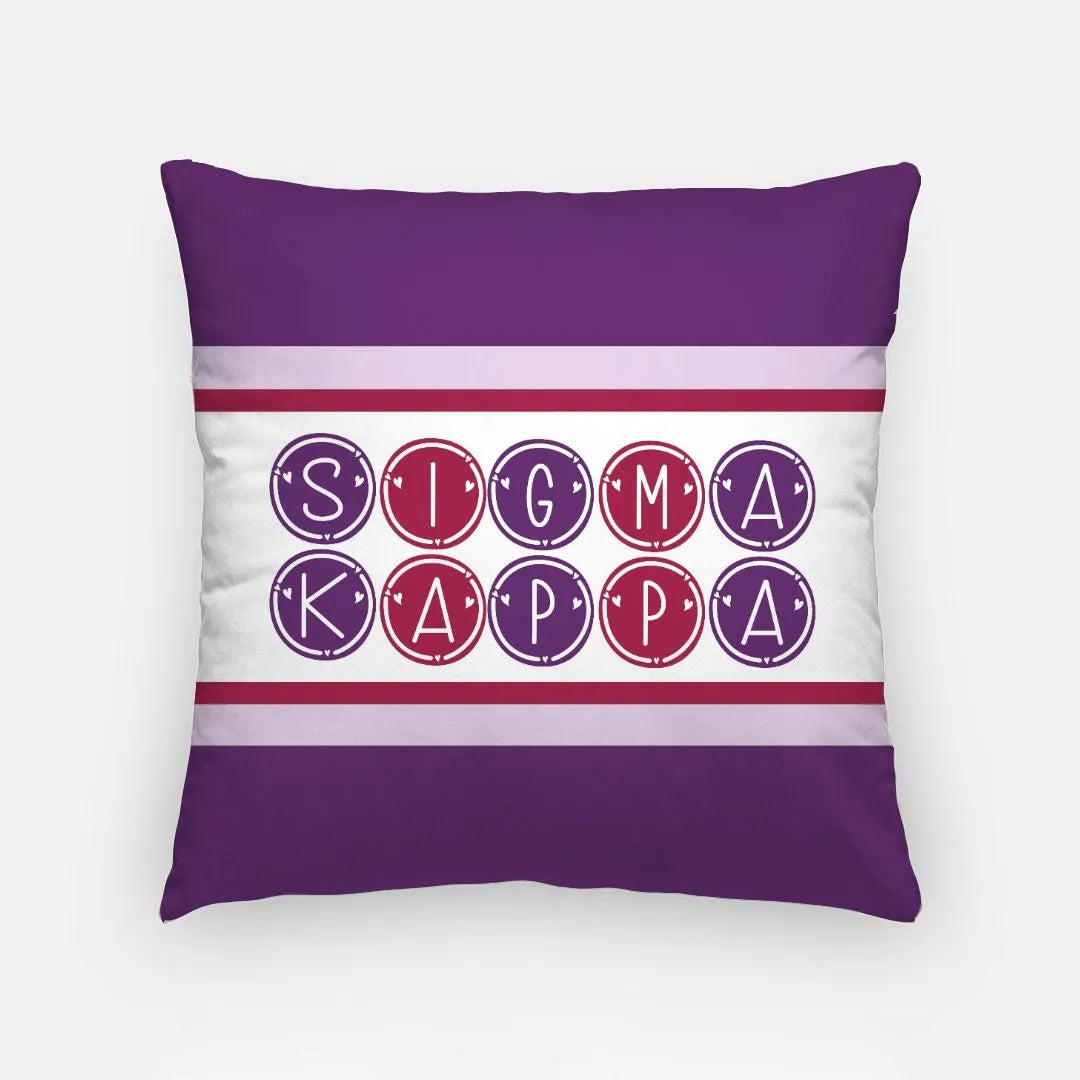 Sigma Kappa Pillow Cover - Dots 18" | Custom Gifts and Merchandise | Festive Fit Home