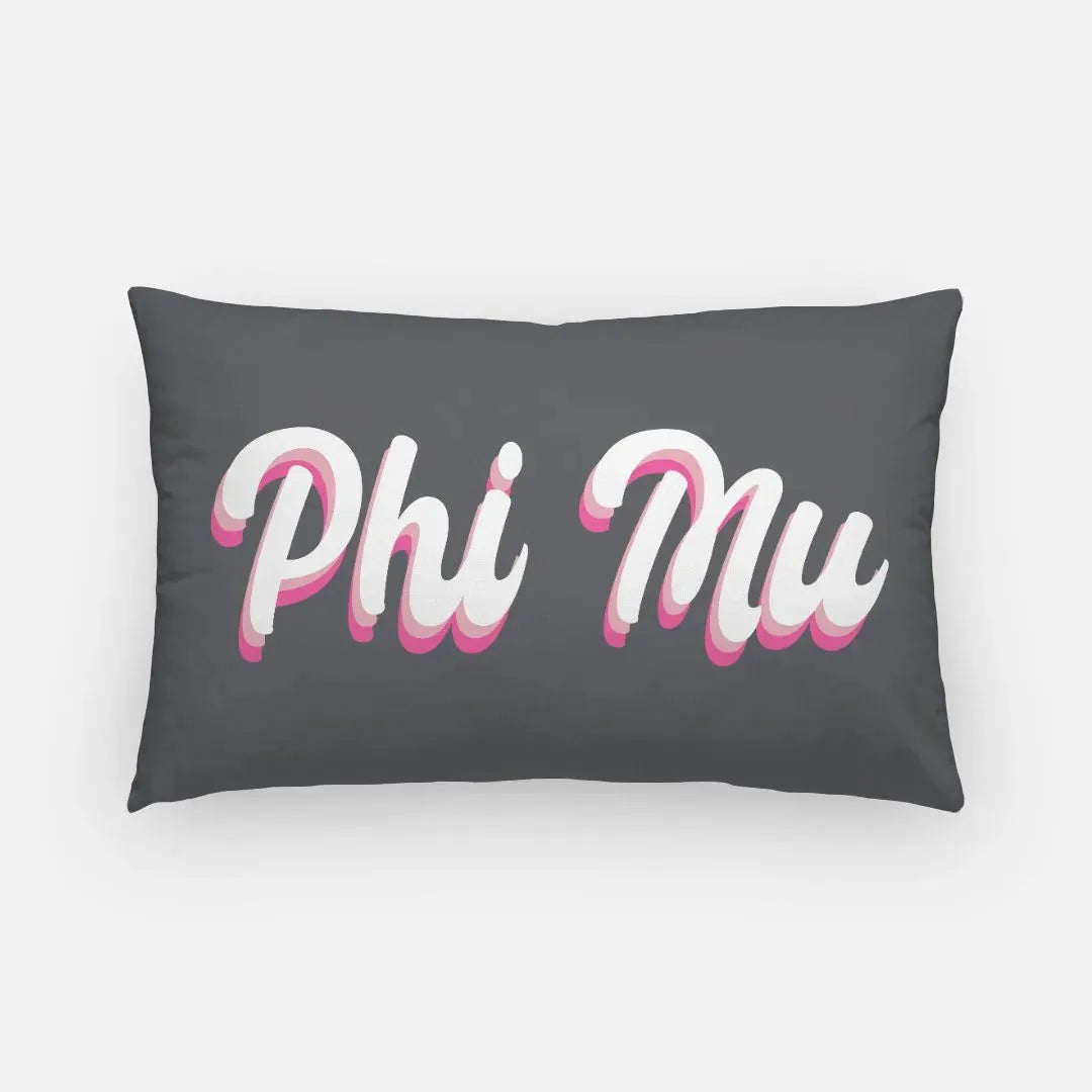 Phi Mu Retro Lumbar Throw Pillow Cover Pillow Covers