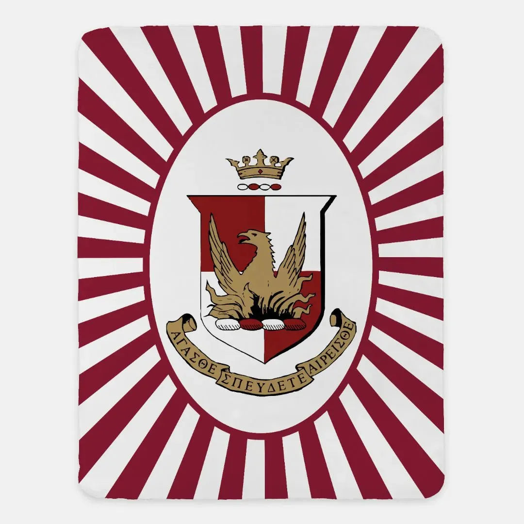 Alpha Sigma Alpha XL 60x80 Throw Blanket - Crest Starburst Throw Blankets