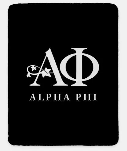 Alpha Phi XL 60x80 Traditional Blanket Black Throw Blankets