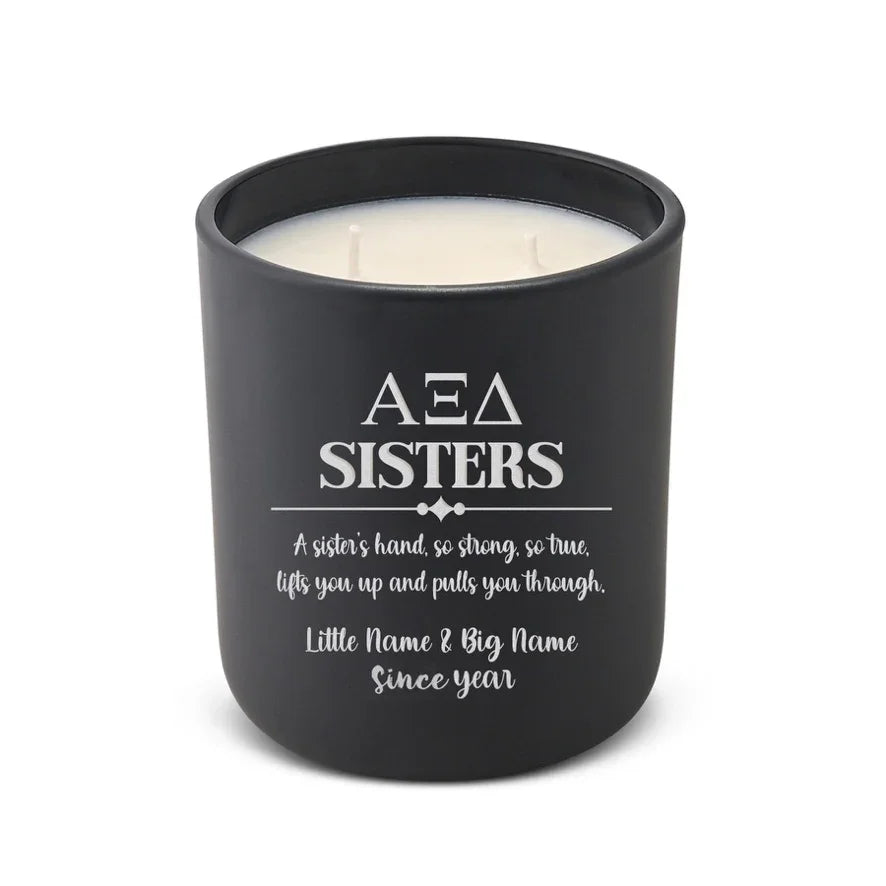 Personalized Alpha Xi Delta Engraved Glow Candle 12 oz. - Sisters