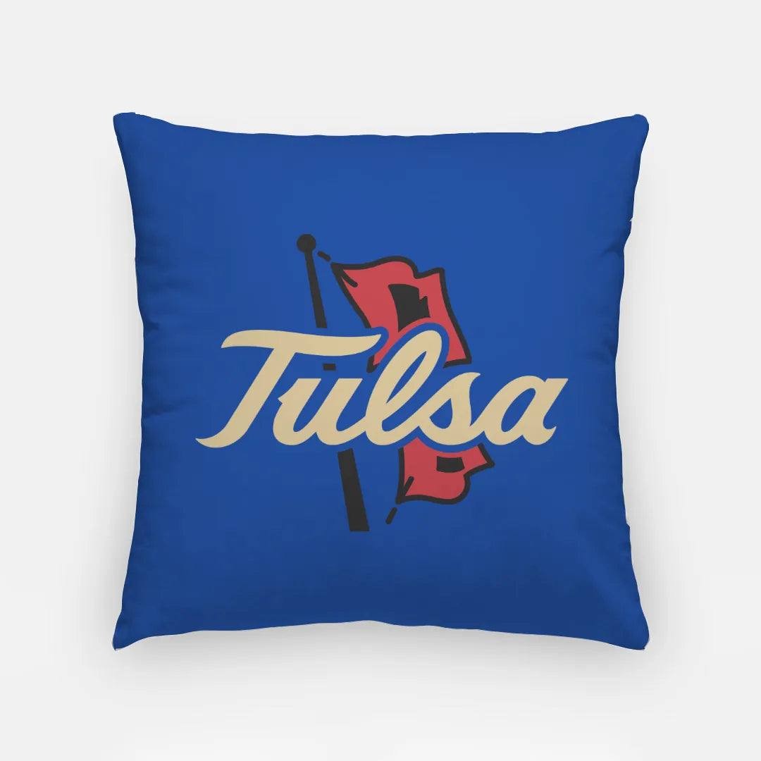 University of Tulsa Blue Throw Pillow Cover - Hurricane Logo - 18" | Gifts and Dorm Decor | Festive Fit Home