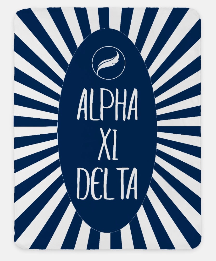 Alpha Xi Delta XL 60x80 Sherpa Throw Blanket - Starburst | AXiD Gifts