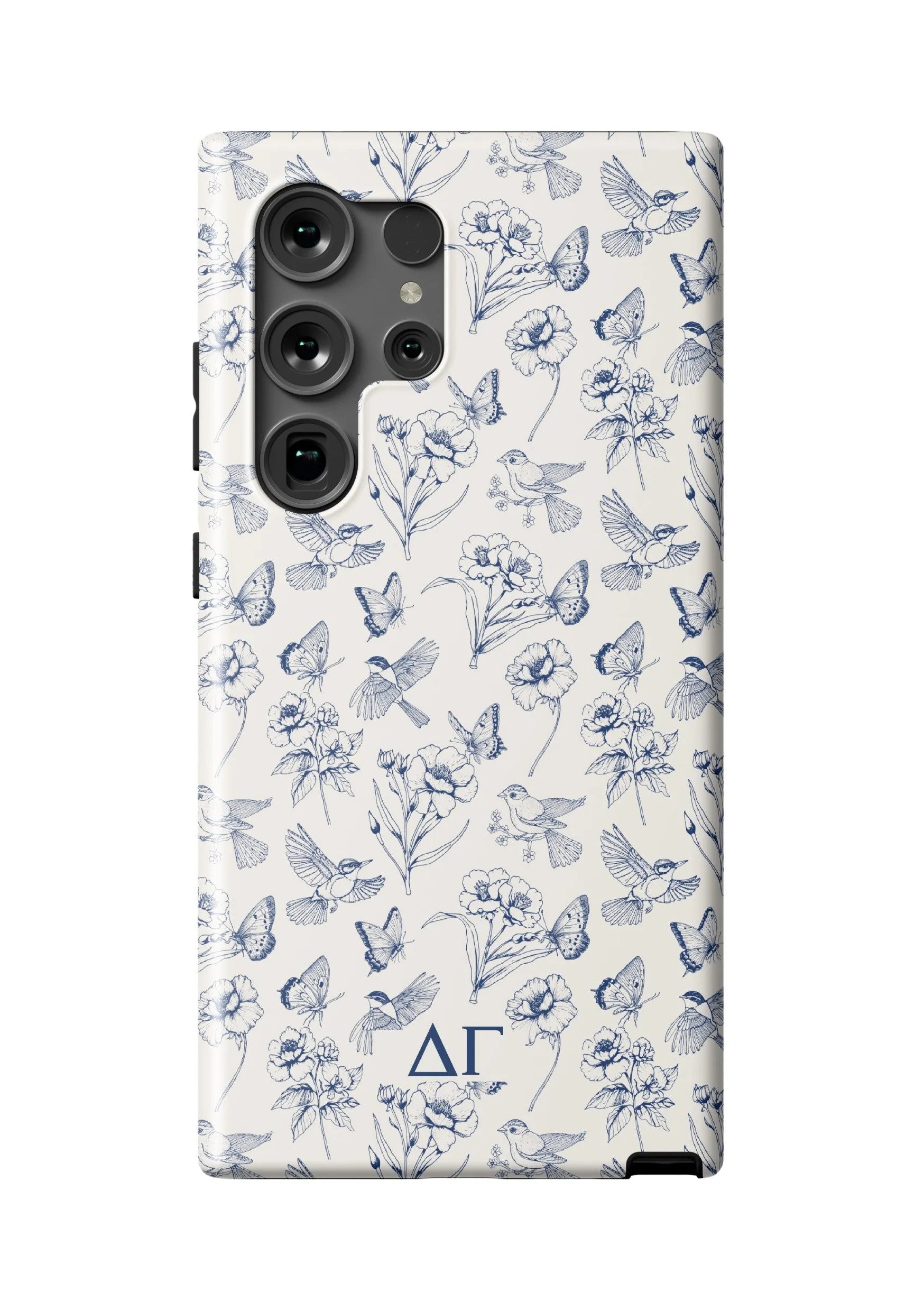 Delta Gamma Samsung Galaxy 24, 23 Mobile Phone Case - Vintage Floral Matte Mobile Phone Cases