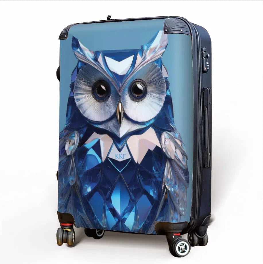 Kappa Kappa Gamma Carry-on Suitcase - Jeweled Owl Suitcases