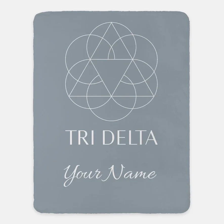 Personalized Tri Delta Traditional Sherpa Blanket -60x80