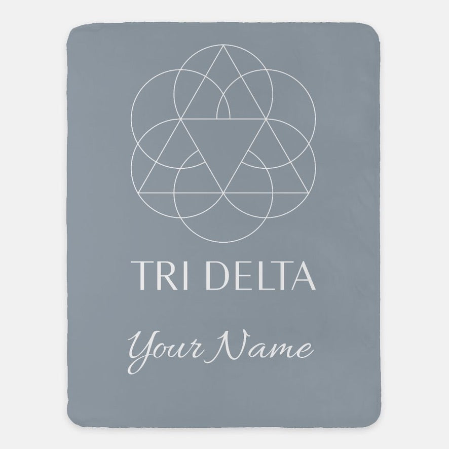 Personalized Tri Delta Traditional Sherpa Blanket -60x80