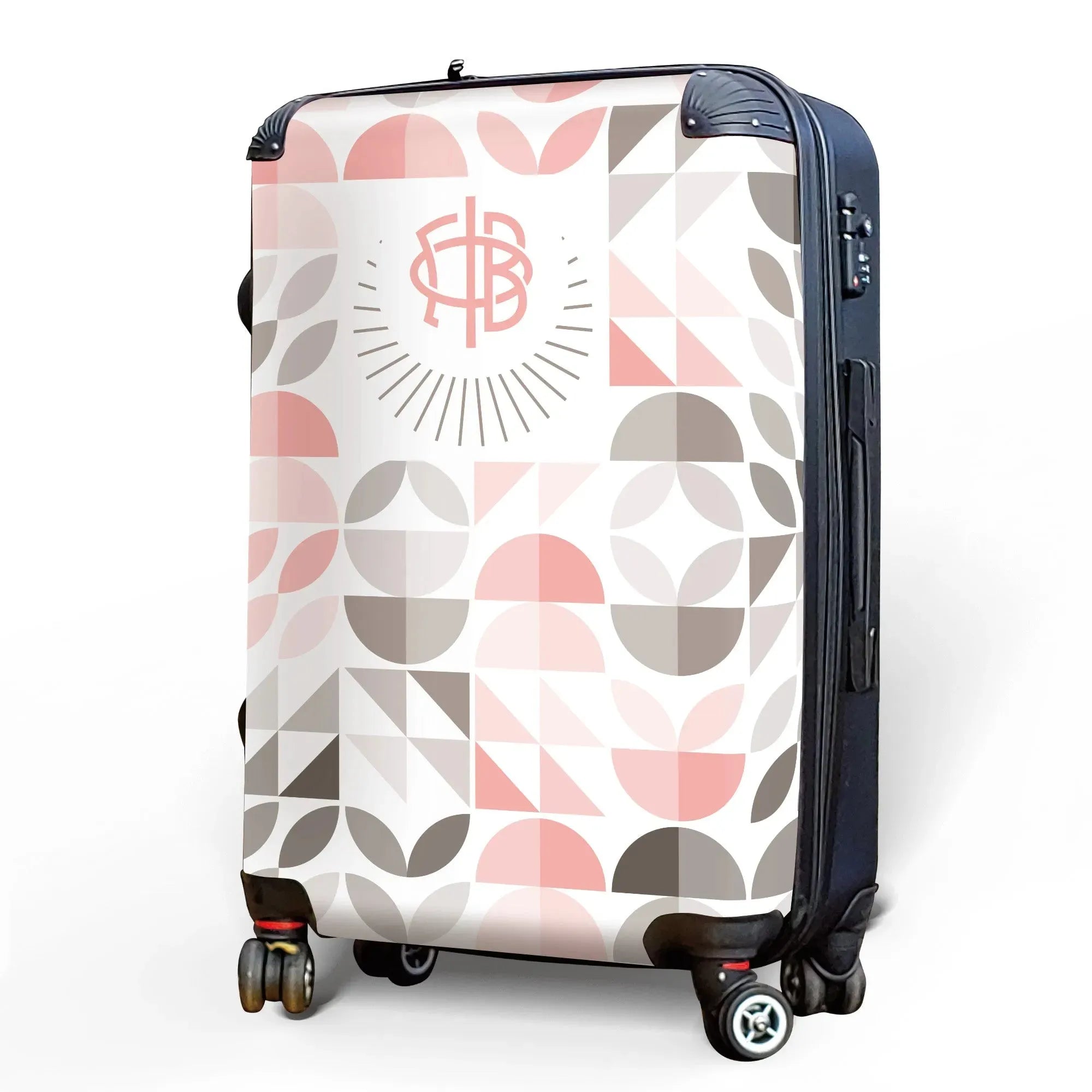 Gamma Phi Beta 20" Carry-on Suitcase Luggage - Geo Petals Suitcases