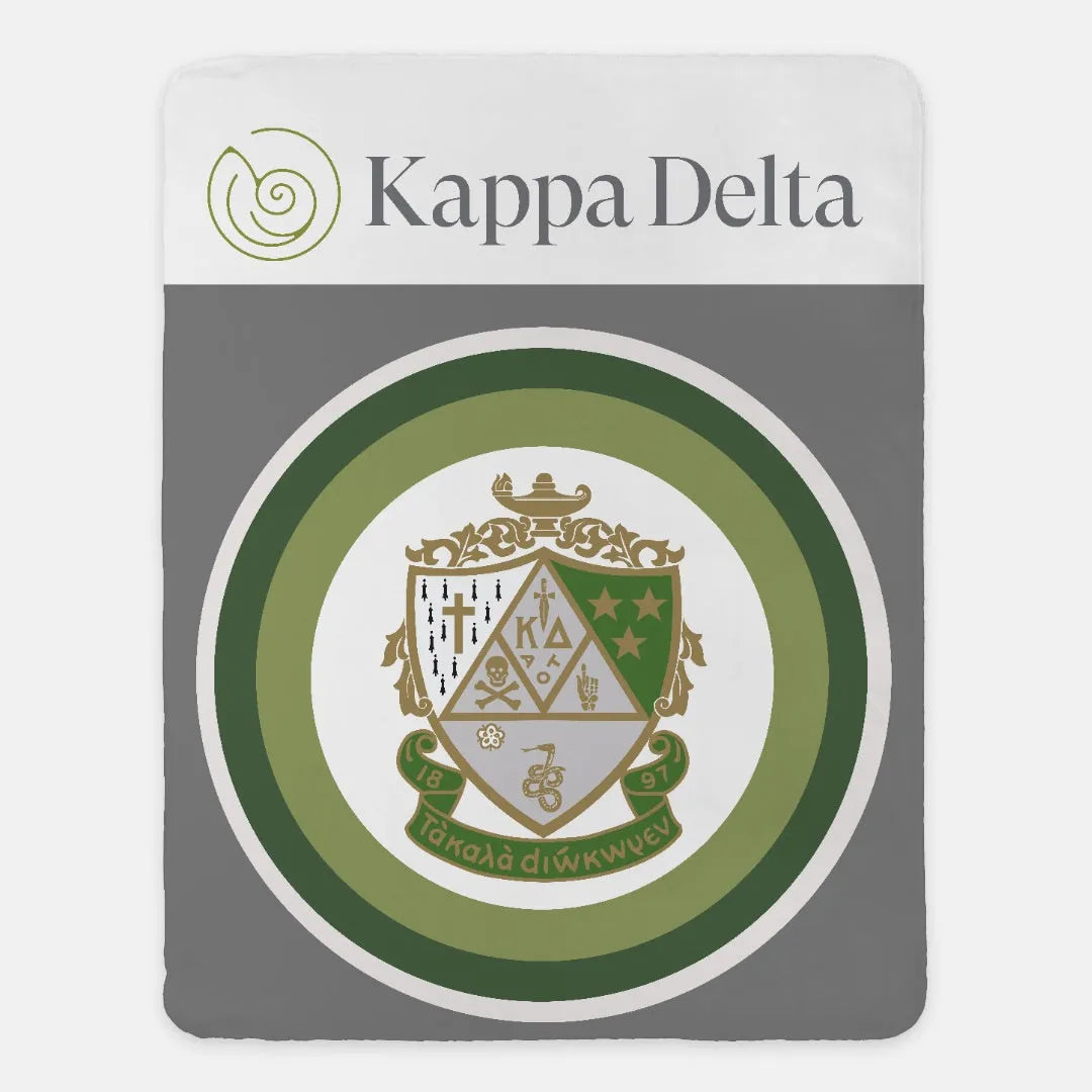 Kappa Delta Sherpa Blanket - Bullseye Crest 60"x80" | Custom Gifts | official Merchandise | Festive Fit Home