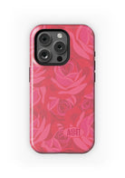 Alpha Omicron Pi iPhone 16, 15, 14 Mobile Phone Case - Rose Pattern | Gifts
