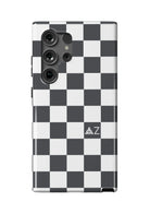 Delta Zeta Samsung Galaxy 24, 23 Mobile Phone Case - Gray Check | DZ