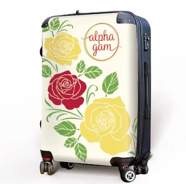 Alpha Gamma Delta Carry-on Suitcase - Rose Silhouette Suitcases