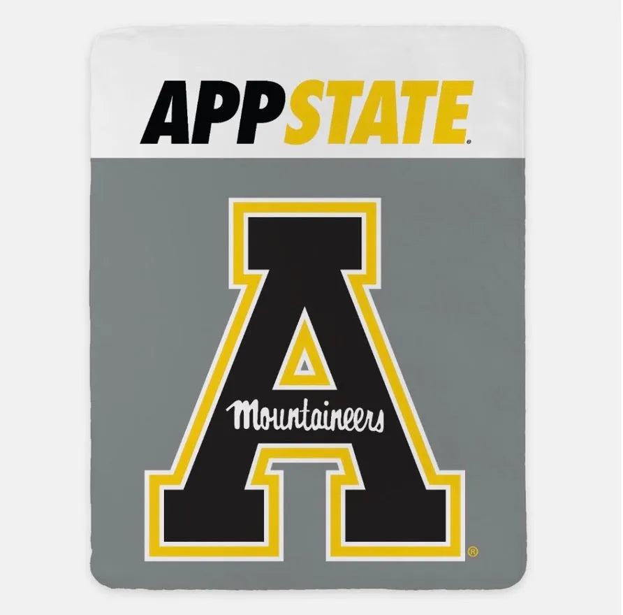 App State XL 60x80 Sherpa Blanket - Wide Band | Custom Gifts & Decor