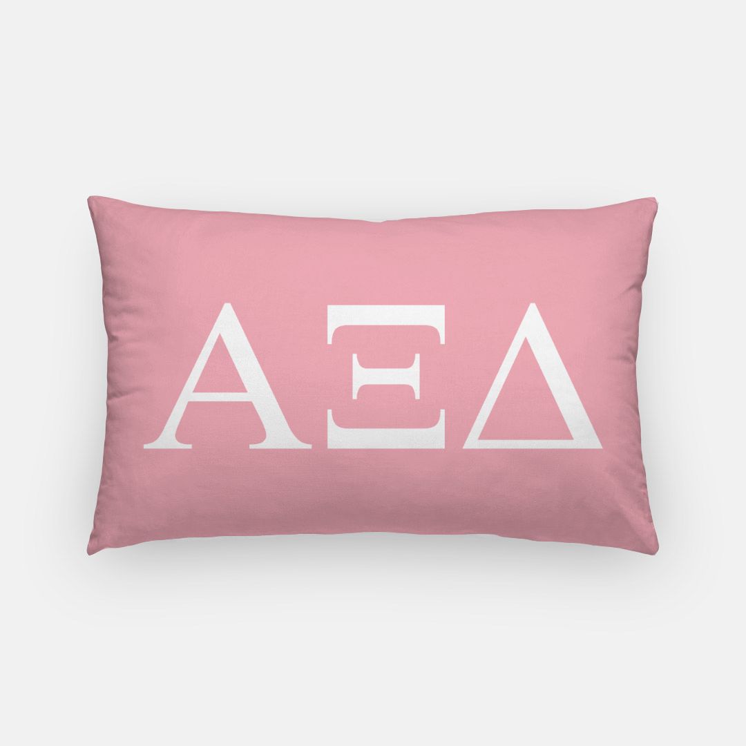 Alpha Xi Delta Lumbar Throw Pillow Cover - Greek Letters