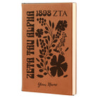 Zeta Tau Alpha Personalized Leatherette Notebook Journal Retro Floral