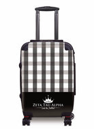 Zeta Tau Alpha Carry-on Luggage - Gingham Black Suitcases