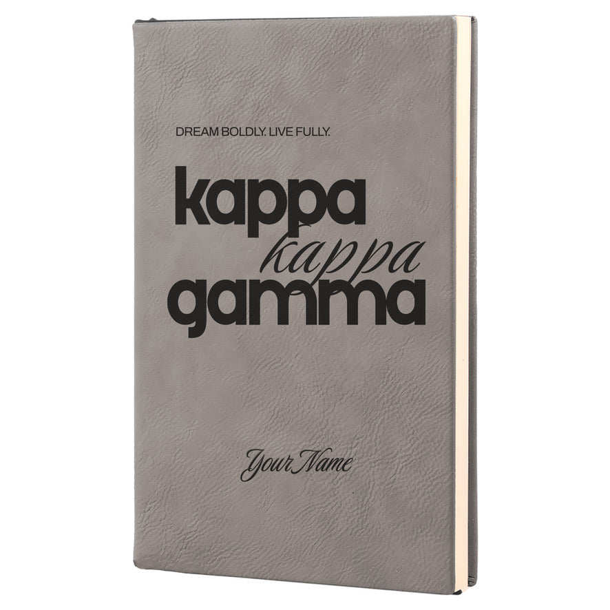 Kappa Kappa Gamma Personalized Leatherette Notebook | KKG