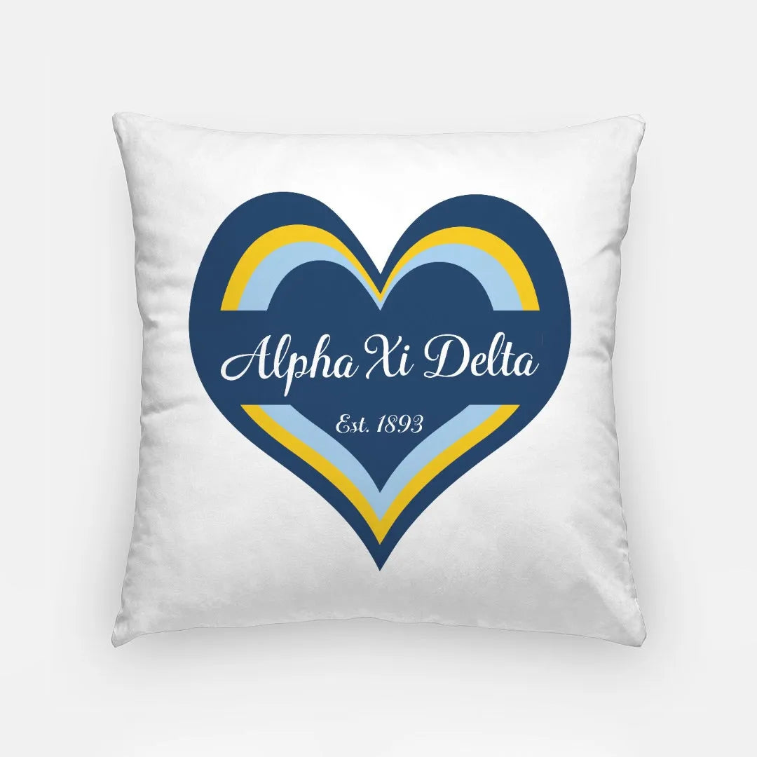 Alpha Xi Delta Pillow Cover - Heart 18" | Custom Merchandise and Decor | Festive Fit Home