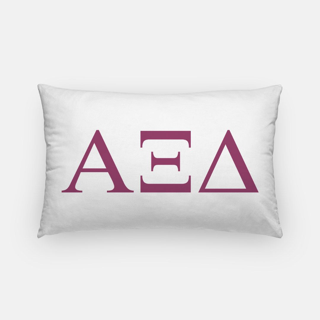Alpha Xi Delta Lumbar Throw Pillow Cover - Greek Letters
