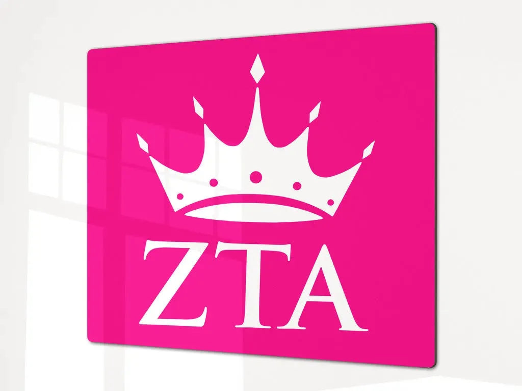 Zeta Tau Alpha Charcuterie Board Party Tray Cheeseboard - Pink Serveware