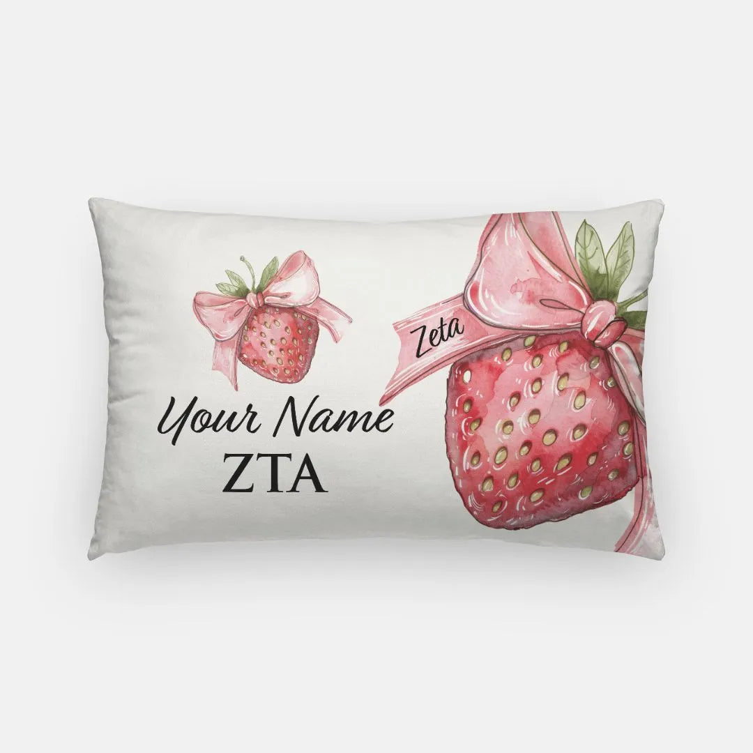 Personalized Zeta Tau Alpha Lumbar Pillow Cover - Zeta Berry Pillow Covers
