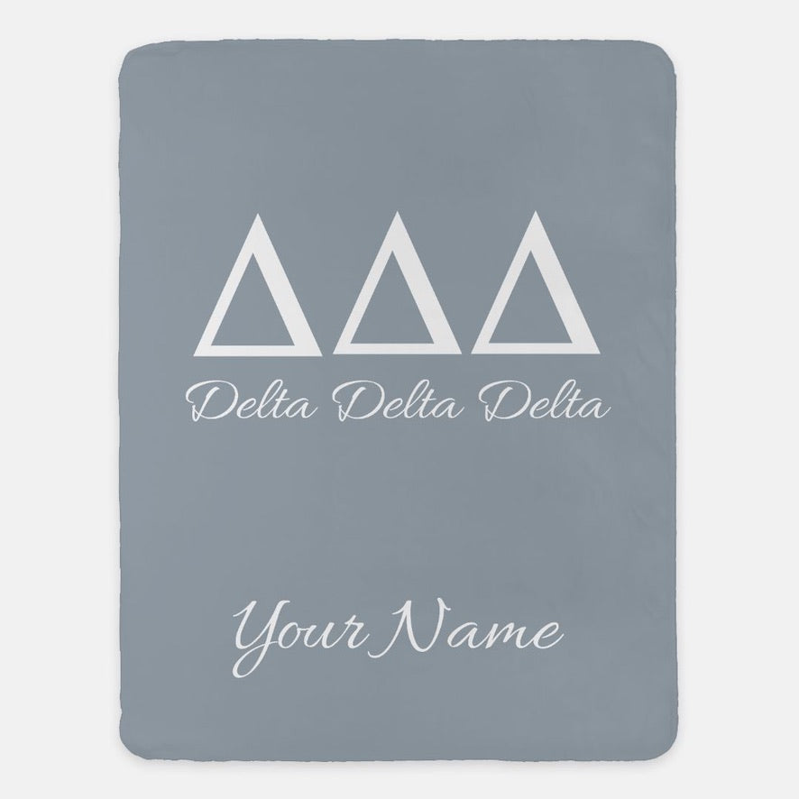 Personalized Delta Delta Delta Sherpa Blanket - Greek Letters 60x80