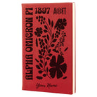 Alpha Omicron Pi Personalized Leatherette Notebook - Retro Floral