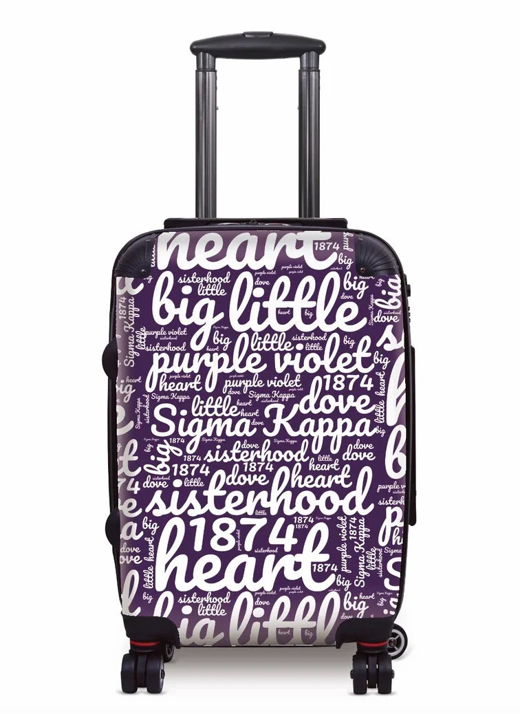 Sigma Kappa Carry-on Luggage - Expression Art Purple Suitcases