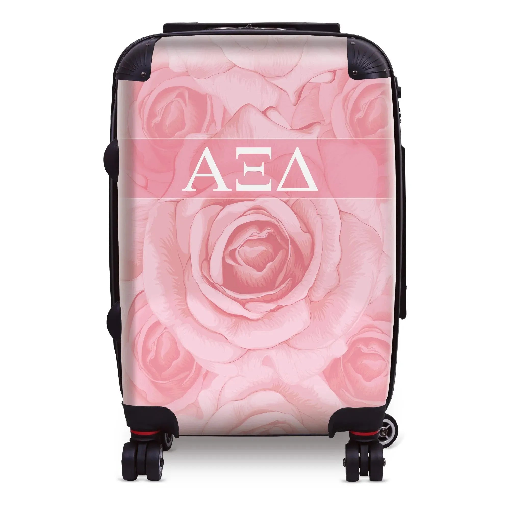 Alpha Xi Delta Carry-on Suitcase - Pink Rose Pattern Suitcases