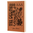 Tri Delta Personalized Leatherette Notebook - Retro Floral
