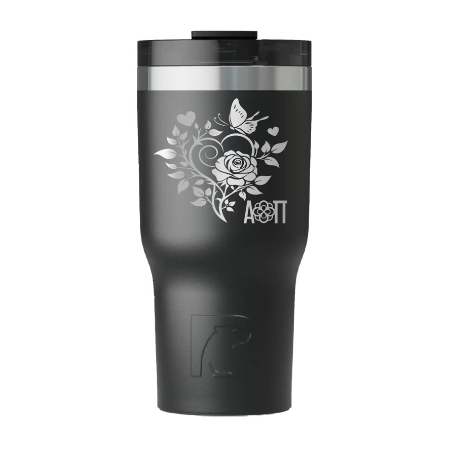 Alpha Omicron Pi RTIC 20 oz Essential Ceramic Lined Tumbler -Heart