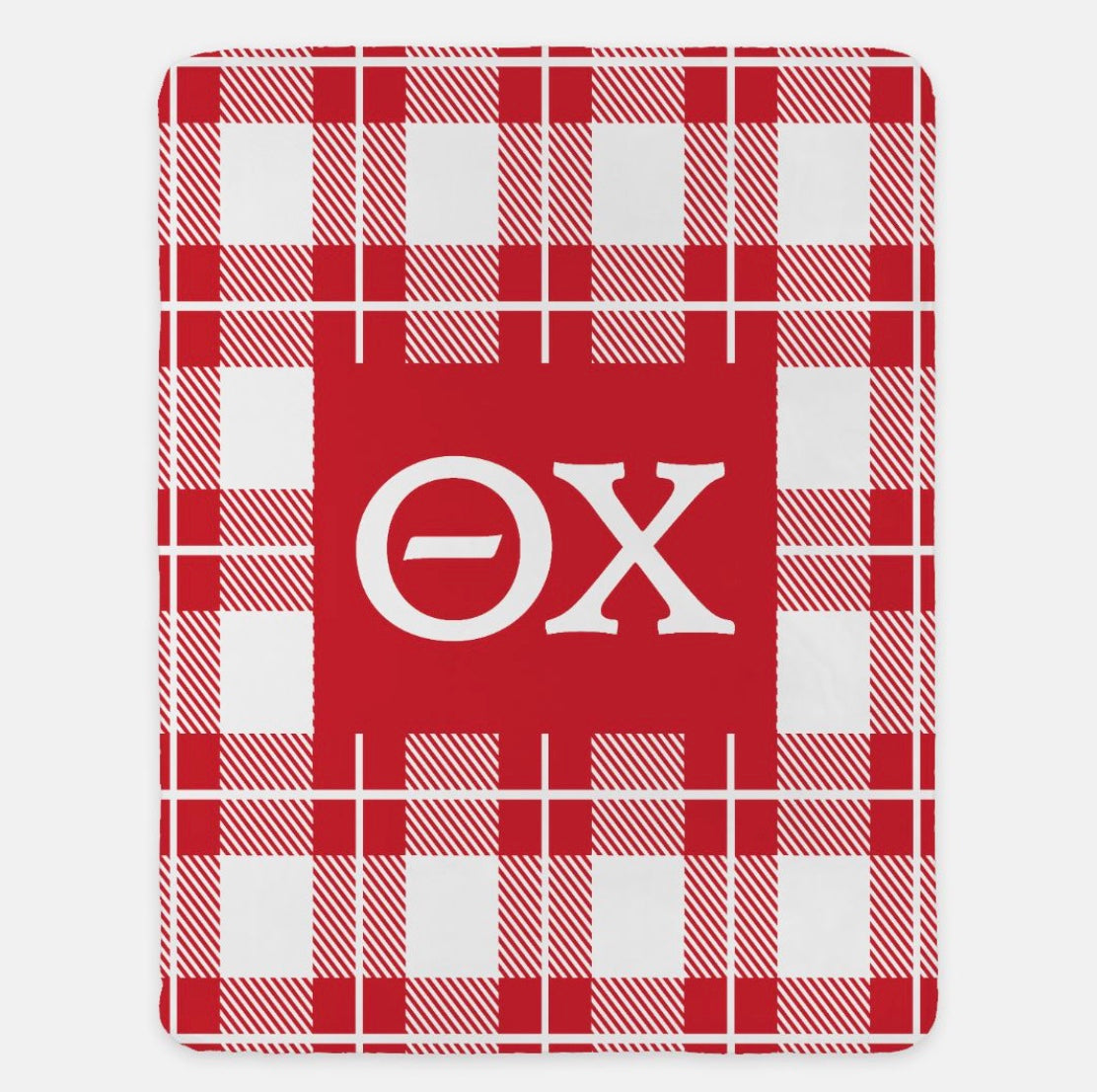 Theta Chi XL 60x80 Sherpa Throw Blanket - Plaid | Official Merch