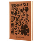 Alpha Chi Personalized Leatherette Notebook Journal - Retro Floral