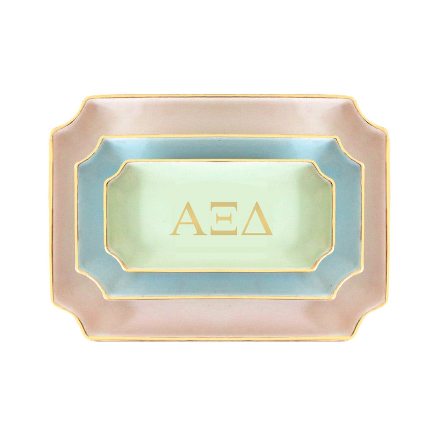 Alpha Xi Delta Gold Monogram Decorative Tray | AXiD Big Little Gifts