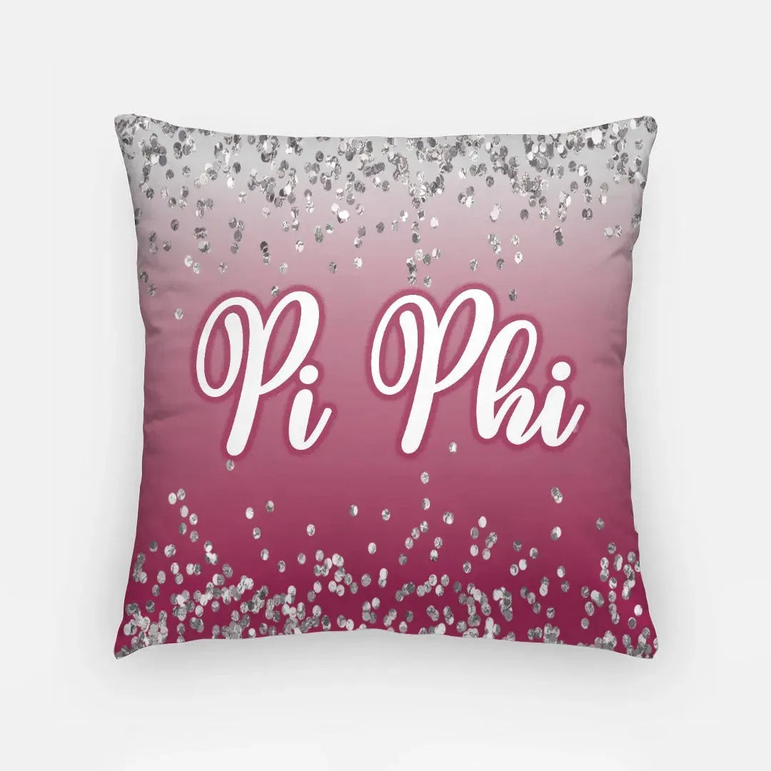 Pi Phi 18" Glitter Throw Pillow Cover - Wine Pillow Covers