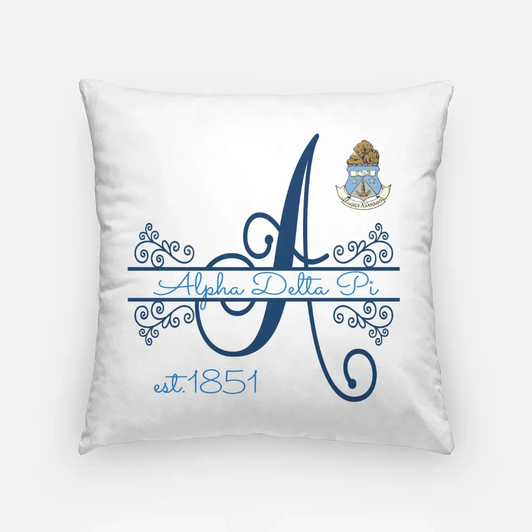 Alpha Delta Pi 18" Monogram Throw Pillow Cover Pillow Covers