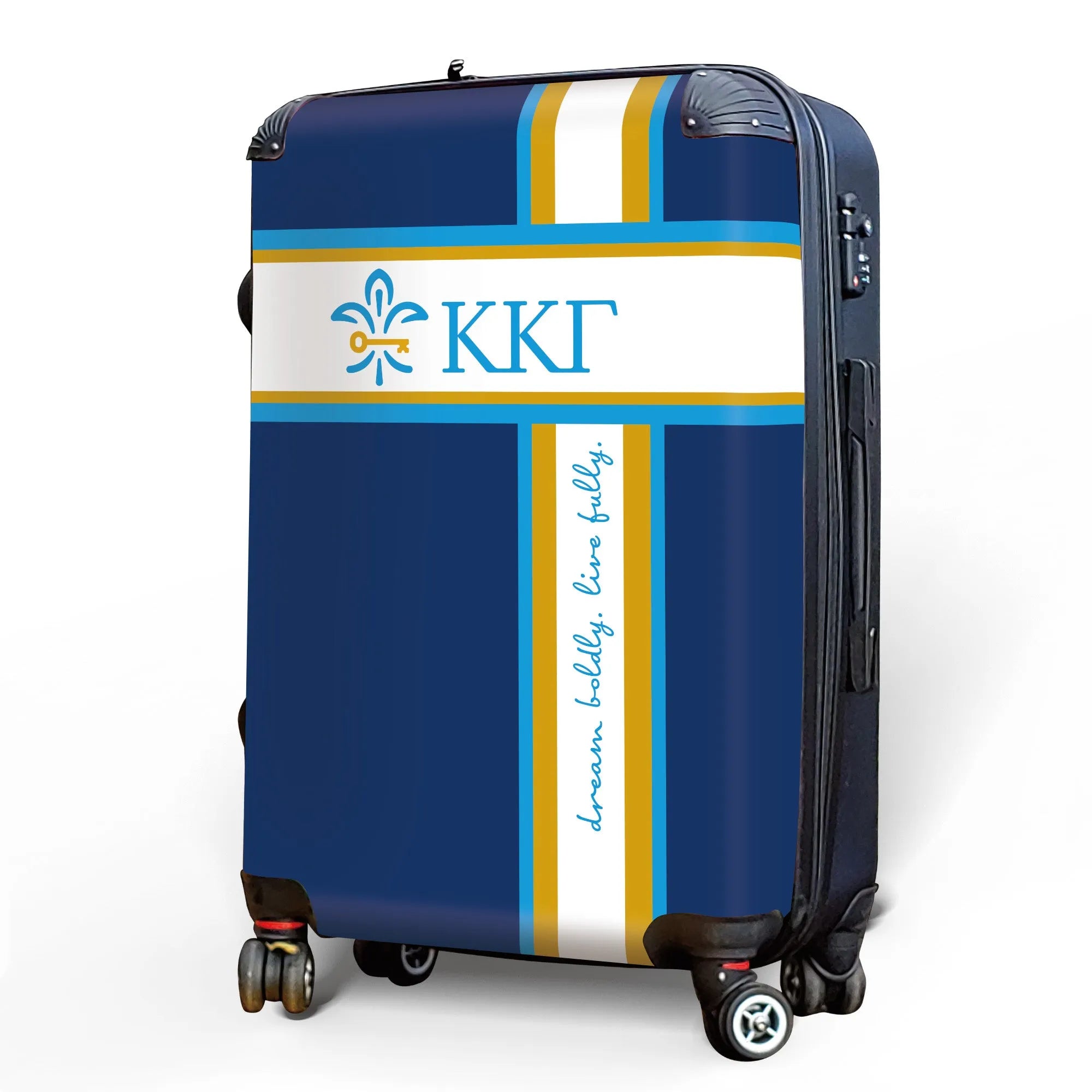 Kappa Kappa Gamma 20" Carry-on Suitcase Luggage - Cross Stripe | KKG