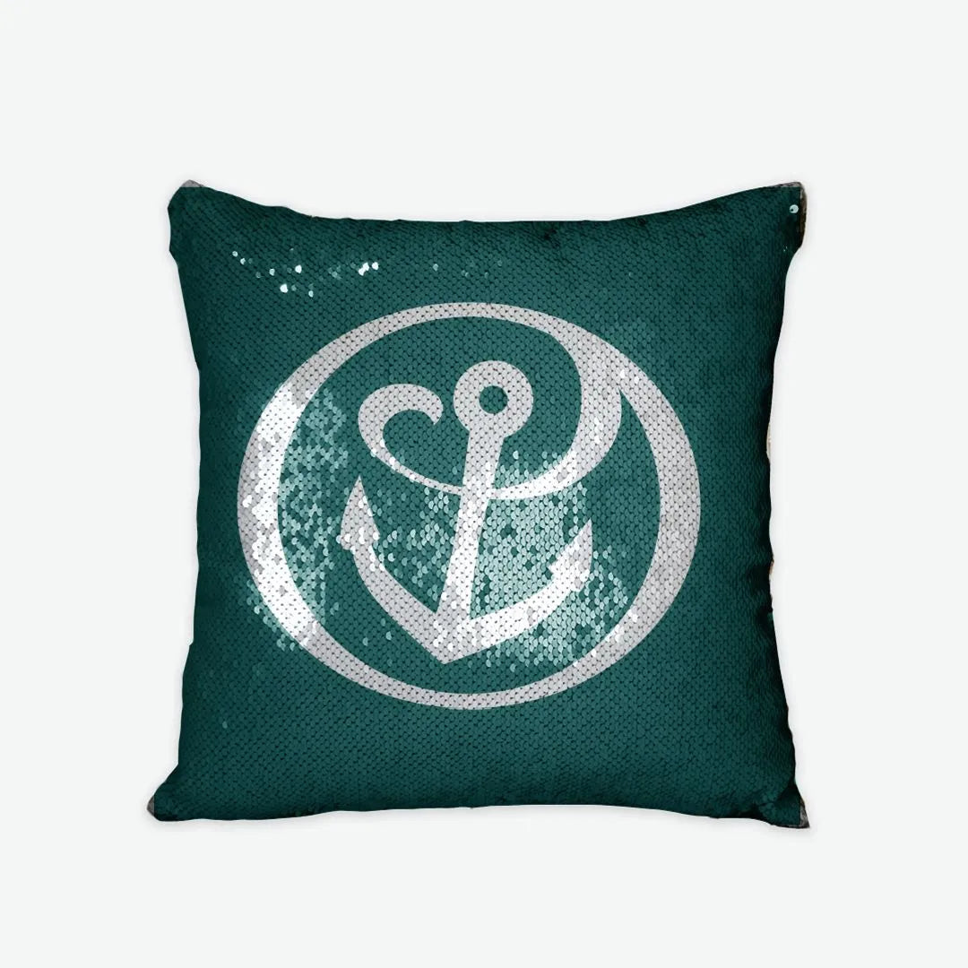 Alpha Sigma Tau Sequin Pillow Cover - Anchor | Official Merchandise