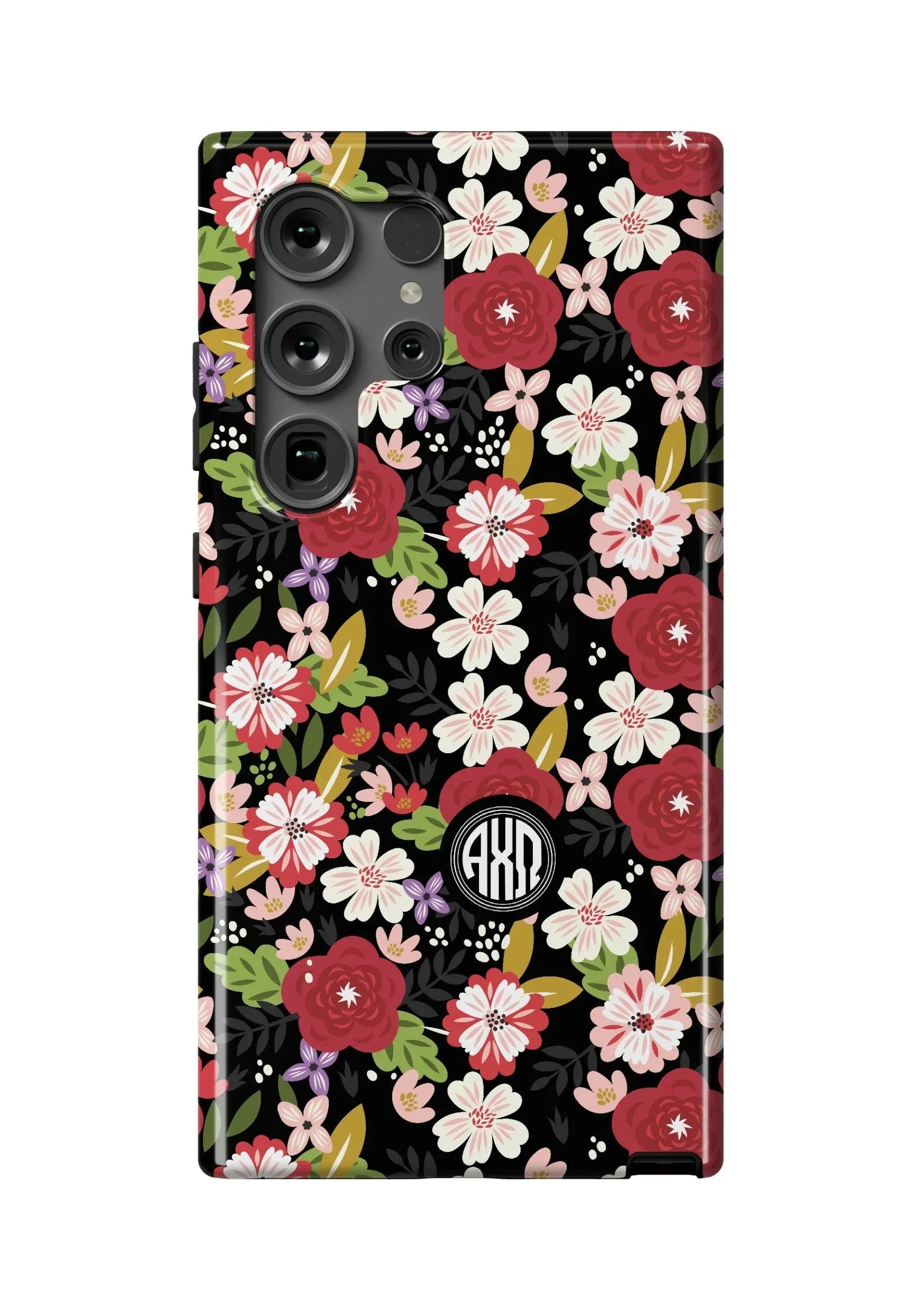 Alpha Chi Omega Samsung Galaxy 24, 23 Mobile Phone Case - Modern Floral Gloss Mobile Phone Cases