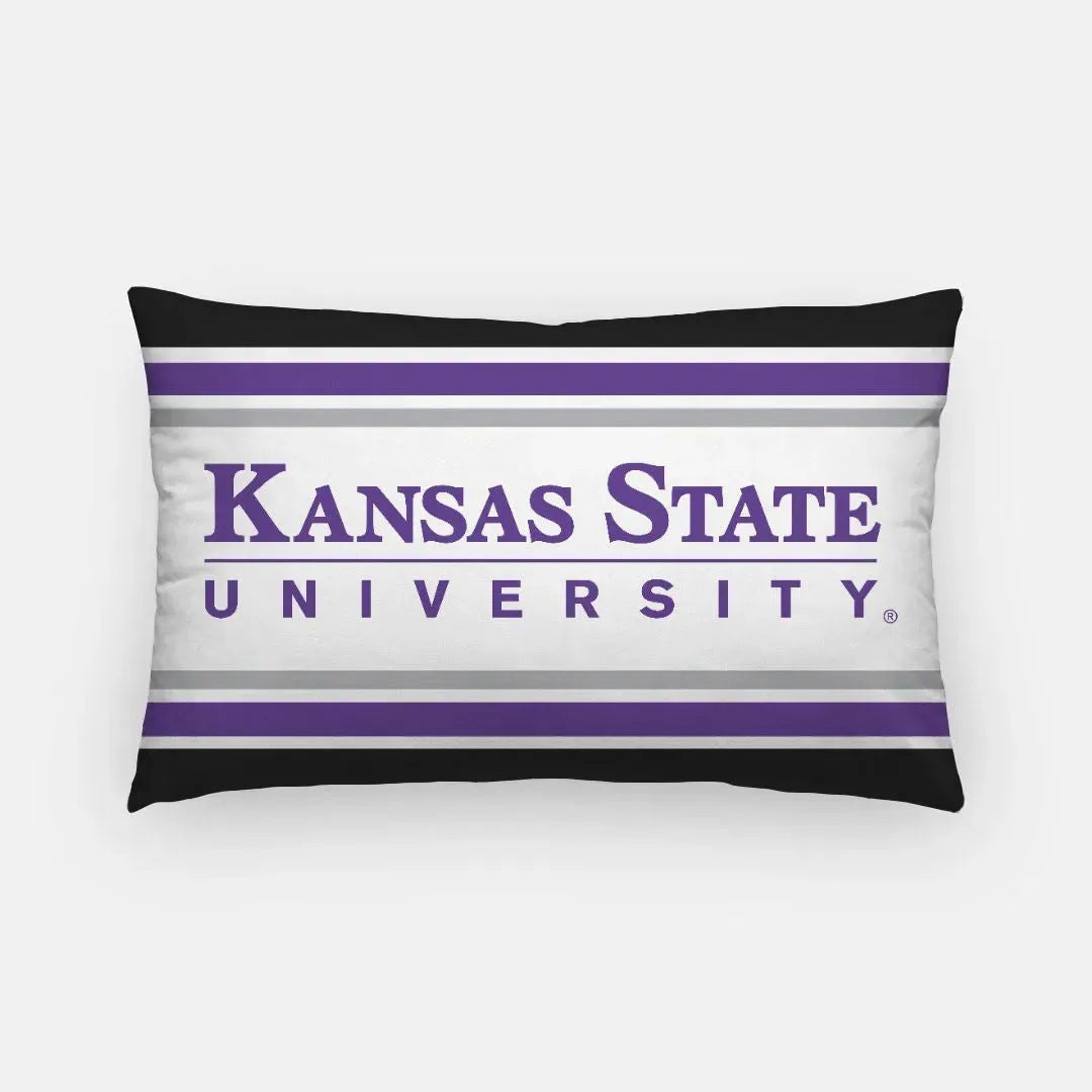 Kansas State University Traditional Lumbar Pillow Cover - Stripes Pillow Covers