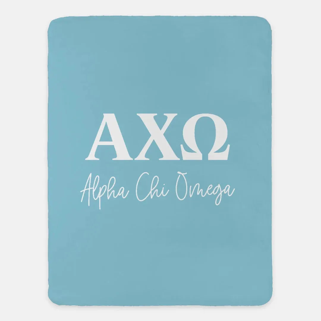 Alpha Chi Omega XL 60x80 Olympus Sherpa Throw Blanket Throw Blankets
