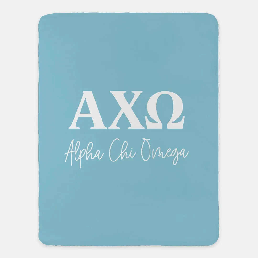 Alpha Chi Omega XL 60x80 Olympus Sherpa Blanket | AXO Custom Gifts