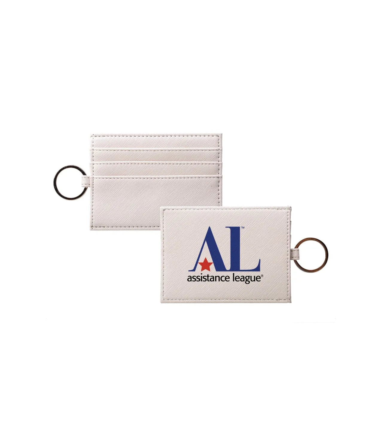 Assistance League Vegan Saffiano Leather Keychain Cardholder - Traditional Travel Wallet